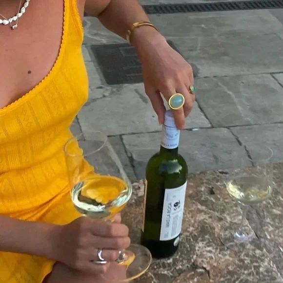 Doen Cynthia Cotton Tank Mini Dress Jonquille Apolline Pointelle Yellow Gold - Picture 7 of 13